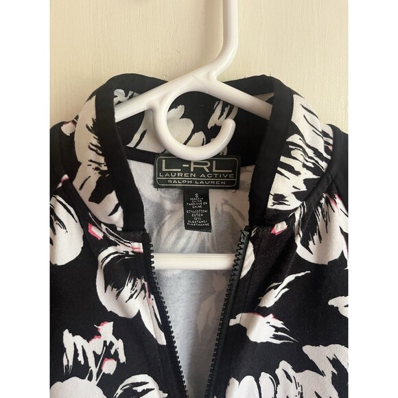 Lauren Ralph Lauren Active Womens Track Golf Running Jacket Black Floral Small - Picture 5 of 12